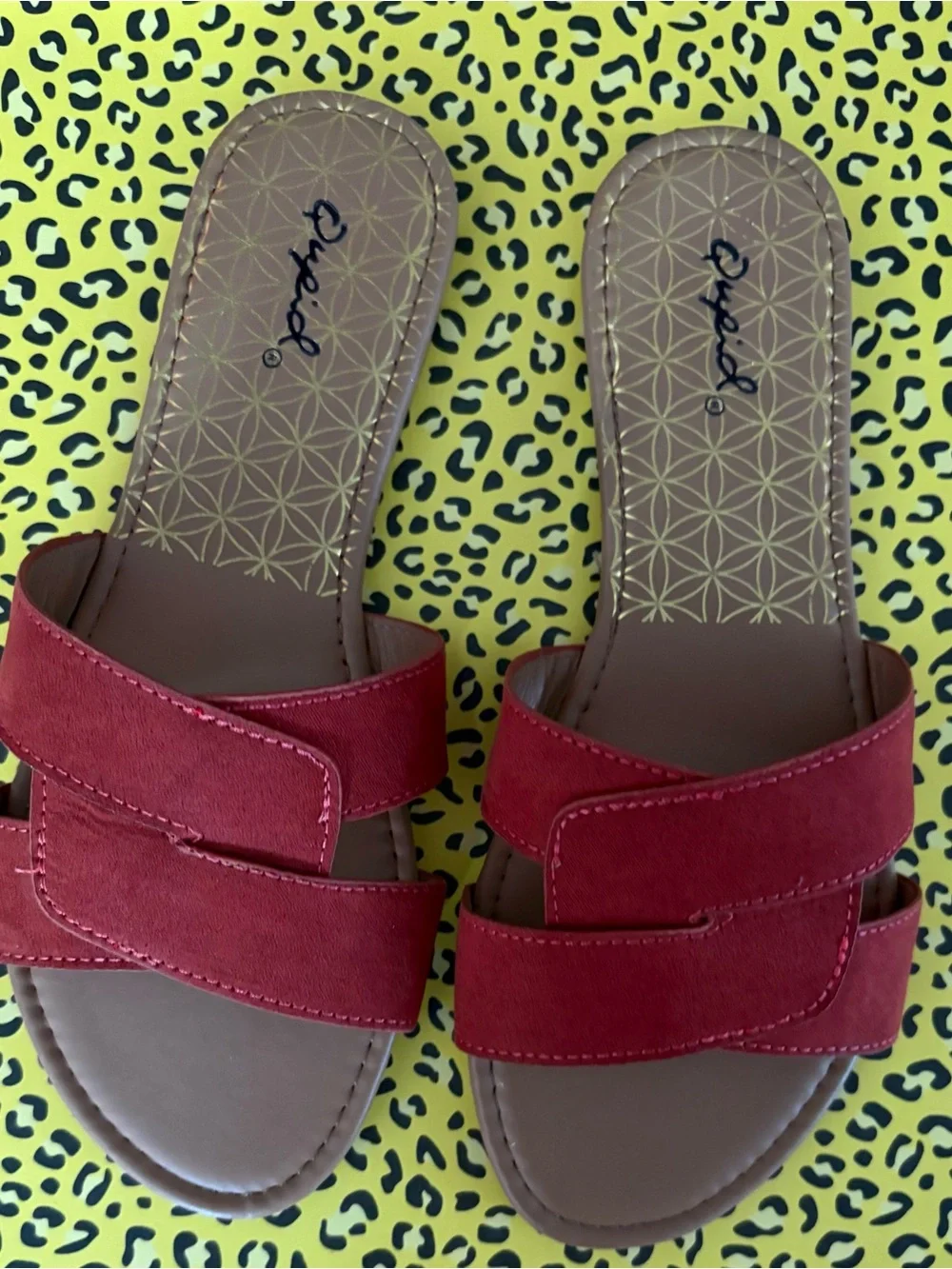 Qupid Brick Red Sandals 7 New